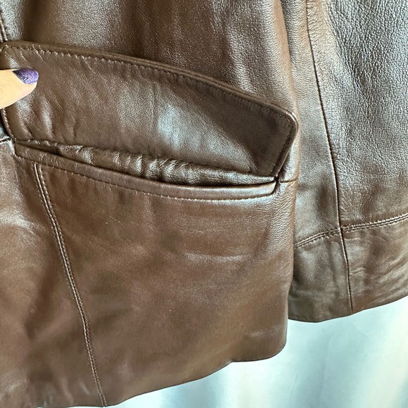 Genuine Leather Jacket in Deep Chocolate by Pamela McCoy Size 1X - Picture 6 of 11